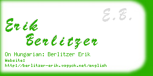 erik berlitzer business card